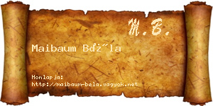 Maibaum Béla névjegykártya